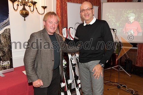 Bojan Križaj, nekdanji smučar in Heinz Slesak, generalni direktor Porsche Slovenija d.o.o.