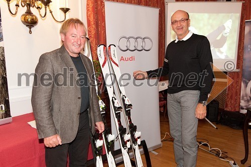 Bojan Križaj, nekdanji smučar in Heinz Slesak, generalni direktor Porsche Slovenija d.o.o.