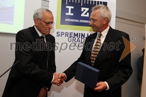 Prof. dr. Mitja Rismal in dr. Branko Zadnik, predsednik upravnega odbora matične sekcije gradbenih inženirjev