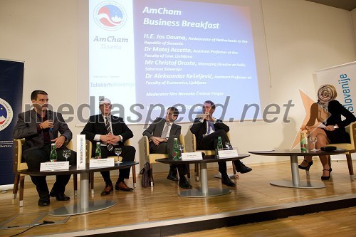 dr. Alenksandar Kešeljević, Ekonomska fakulteta v Ljubljani, Christof Droste, direktor Hella Saturnus Slovenija in manager leta, dr. Matej Accetto, Pravna fakulteta v Ljubljani, Jos Douma, veleposlanik Nizozemske v Sloveniji in Nevenka Črešnar Pergar, lastnica in direktorica podjetja NP Consulting