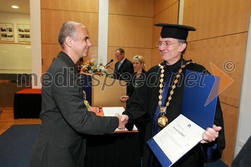 Dr. Nenad Čuš Babič, Fakulteta za gradbeništvo Univerze v Mariboru in prof. dr. Danijel Rebolj, rektor Univerze v Mariboru