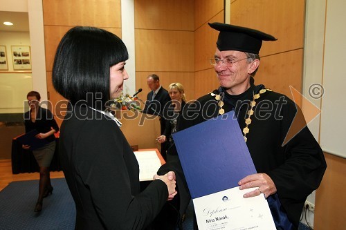 Dr. Nina Novak, Fakulteta za strojništvo Univerze v Mariboru in prof. dr. Danijel Rebolj, rektor Univerze v Mariboru