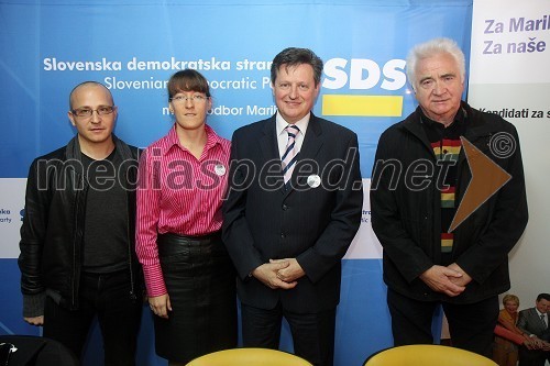 Gregor Jeza, nekdanji predsednik uprave Casina Mond, dr. Andreja Špernjak in Gregor Pivec, predsednik SDS Maribor in Karl Midlil