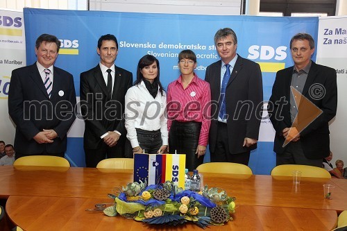 	Gregor Pivec, predsednik SDS Maribor, Stojan Auer, politik, Katja Šoba, dr. Andreja Špernjak, dr. Milan Zver, evropski poslanec in Tomaž Kancler, podžupan MOM