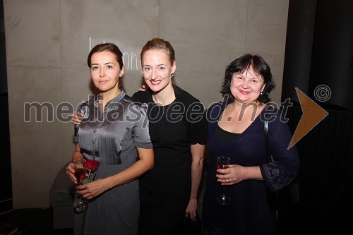 	Ksenija Mišič, igralka, Valentina Turcu, koreografinja in baletna solistka ter Irena Varga, igralka