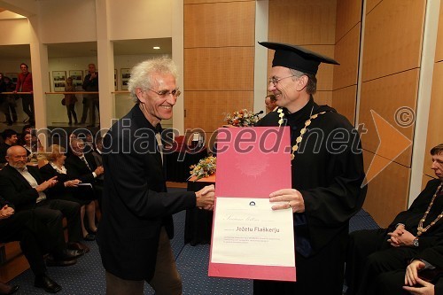 Prof. dr. Jože Flašker, Fakulteta za strojništvo Univerze v Mariboru in prof. dr. Danijel Rebolj, rektor Univerze v Mariboru