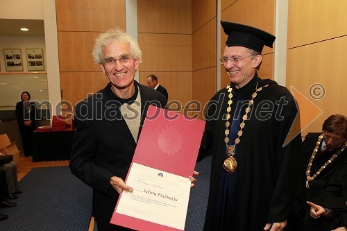 Prof. dr. Jože Flašker, Fakulteta za strojništvo Univerze v Mariboru in prof. dr. Danijel Rebolj, rektor Univerze v Mariboru