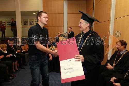 Marko Šori in prof. dr. Danijel Rebolj, rektor Univerze v Mariboru