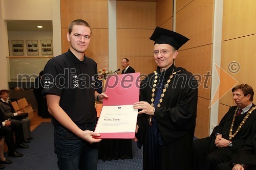 Marko Šori in prof. dr. Danijel Rebolj, rektor Univerze v Mariboru