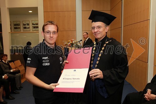 Kristijan Tomaš in prof. dr. Danijel Rebolj, rektor Univerze v Mariboru