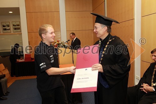 Luka Jerman in prof. dr. Danijel Rebolj, rektor Univerze v Mariboru