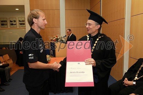 Jure Braniselj in prof. dr. Danijel Rebolj, rektor Univerze v Mariboru