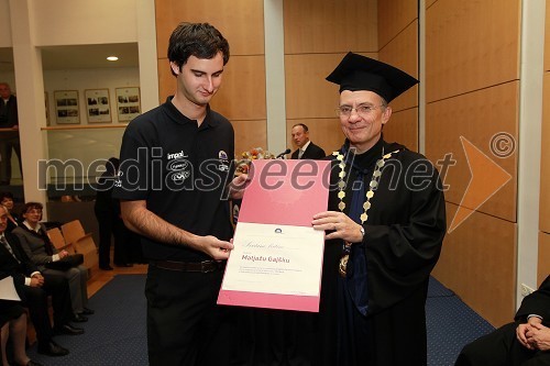 Matjaž Gajšek in prof. dr. Danijel Rebolj, rektor Univerze v Mariboru