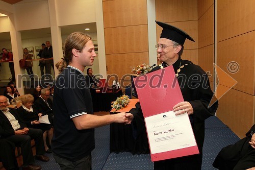 Alen Skupek in prof. dr. Danijel Rebolj, rektor Univerze v Mariboru