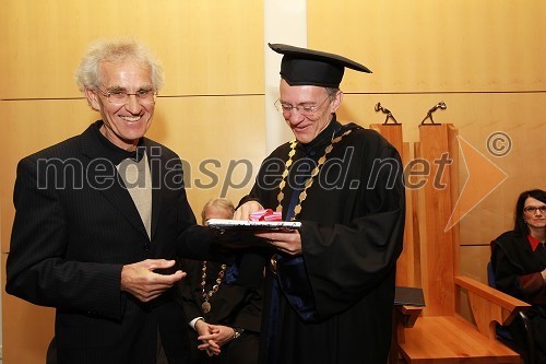 Prof. dr. Jože Flašker, Fakulteta za strojništvo Univerze v Mariboru in prof. dr. Danijel Rebolj, rektor Univerze v Mariboru