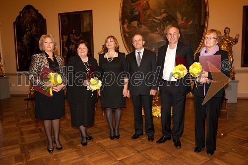 Nada Verbič, 	Majda Struc, Marta Krpič, glavna in odgovorna urednica revije Naša žena, dr. Ivan Svetlik, minister za delo, družino in socialne zadeve, Novalija Muminović in Danica Ozimic