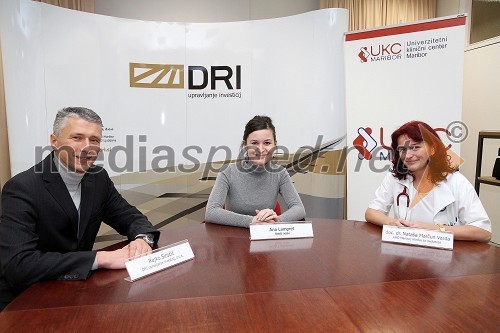 Rajko Siročič, generalni direktor podjetja DRI upravljanje investicij, d.o.o., Ana Lampret, Rdeči noski ter doc. dr. Nataša Marčun Varda, UKC Maribor