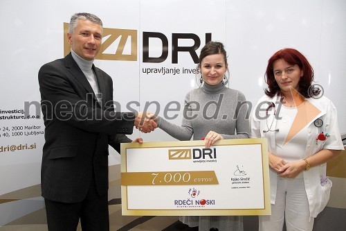 Rajko Siročič, generalni direktor podjetja DRI upravljanje investicij, d.o.o., Ana Lampret, Rdeči noski ter doc. dr. Nataša Marčun Varda, UKC Maribor