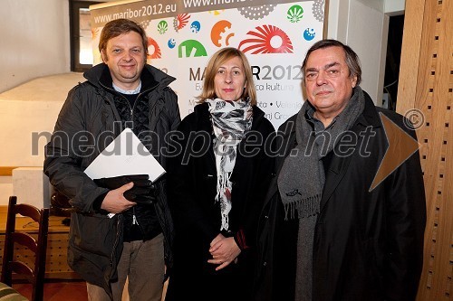 Marko in Andreja Japelj, scenografa ter Drago Jančar, pisatelj