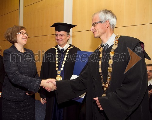 Dr. Irena Ištoka Otković, Fakulteta za gradbeništvo UM, prof. dr. Danijel Rebolj, rektor Univerze v Mariboru in prof. dr. Miroslav Premrov, Fakulteta za gradbeništvo Univerze v Mariboru