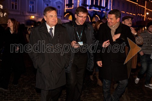 Zoran Janković, župan Mestne občine Ljubljana, Jani Möderndorfer, podžupan Mestne občine Ljubljana in Stojan Pelko, državni sekretar za kulturo