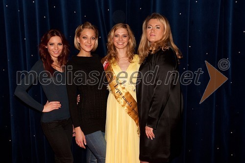 Tina Starc, lepa soseda 2010, Neža Marolt, voditeljica, Teja Britovšek, lepa soseda 2011 in Nataša Čampelj, direktorica casting agencije avdicija.com