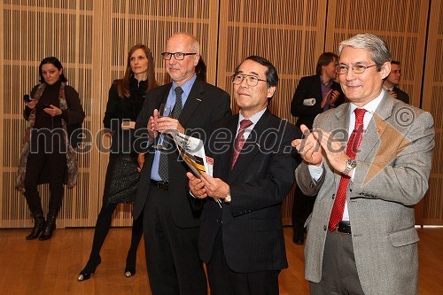 Hendrik E. Kloninger, direktor Goethe-institut, Toshimitsu Ishigure, veleposlanik Japonske v Sloveniji in Derya Kanbay, veleposlanik Turčije