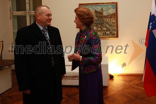 Franc Kangler, župan Mestne občine Maribor ter Androulla Vassiliou, evropska komisarka za izobraževanje, kulturo, večjezičnost in mlade