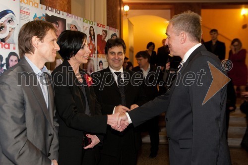 Gregor Repič, izvršni direktor skupine Krater Media, Melita Berzelak, glavna in odgovorna urednica revije Jana, Mitja Bervar, ravnatelj SNG Opera in balet Ljubljana in Aleš Zalar, minister za pravosodje