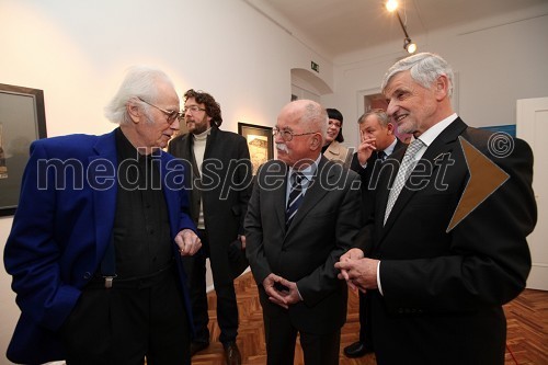 Karel Pečko, akademski slikar, Boštjan Žekš in Nikolaj R. Kolar, nadomestni župan Mestne občine Slovenj Gradec