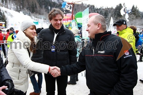 Tina Kastelic, David Kastelic, član uprave Zavarovalnice Maribor in Franc Kangler, župan Mestne občine Maribor