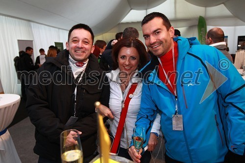 Vinko Filipič, član poslovodstva Pošte Slovenije, Sabina Podkrižnik, direktorica sektorja za trženje Pošta Slovenije in Marko Požin, Radio Center