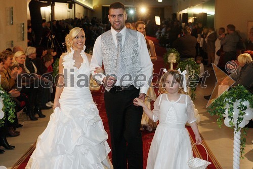 Ines Juranovič, model, Denis Malačič, maneken in Kijara Marič Vild, mlada manekenka