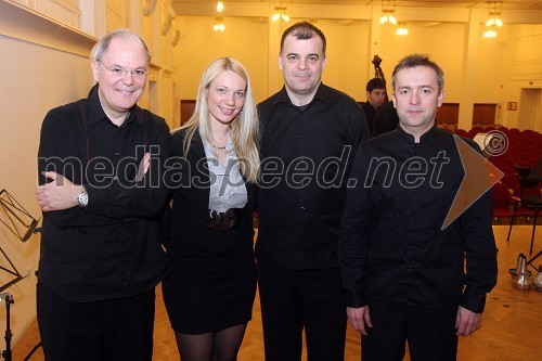 Aleš Kacjan, prvi flavtist Slovenske filharmonije, Ana Šinkovec, pianistka in PR Festine, Matej Šarc ,oboist Slovenske filharmonije in Jože Kotar, prvi klarinet orkestra RTV Slovenija