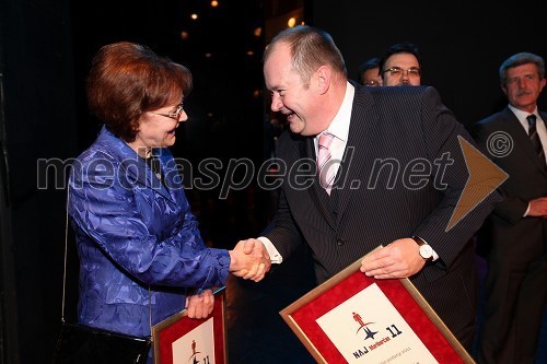 Majda Potrata, poslanka in Naj političarka 2011 ter Aleš Hauc, generalni direktor Pošte Slovenije