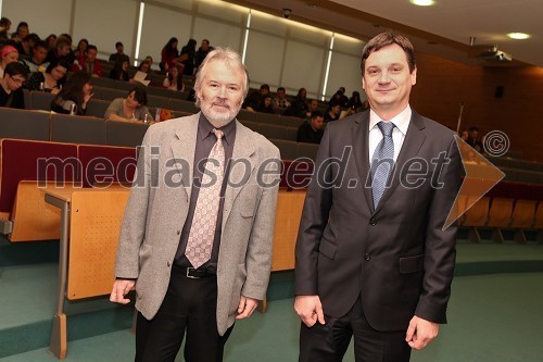 Prof. dr. Samo Bobek, dekan Ekonomsko-poslovne fakultete Univerze v Mariboru in mag. Gvido Jemenšek, član uprave Raiffeisen Banke