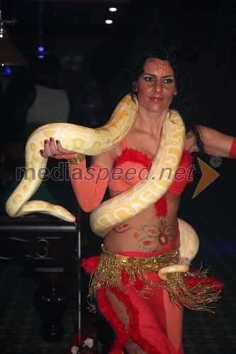 Snake dance show v biljardnici Martinela