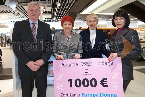 Janez Bizjan, Bizjan & Co, Mojca Senčar, predsednica društva Europa Donna, Ada Gorjup, Europa Donna in Slavica Bizjan, Bizjan & Co in