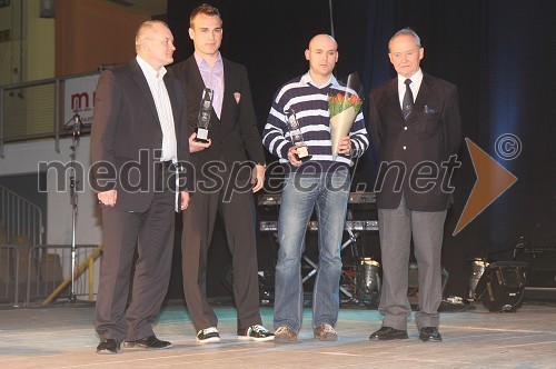 Franc Kangler, župan MOM, Dalibor Volaš, športnik Maribora 2011,  dr. Alojz Križman in Marko Tkalec, tenisač