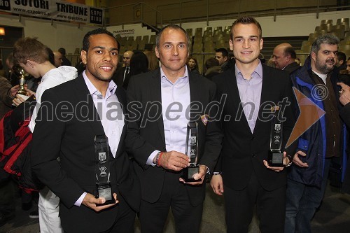 Marcos Tavares, nogometaš NK Maribor, Darko Milanič, trener NK Maribor, Dalibor Volaš, športnik Maribora 2011