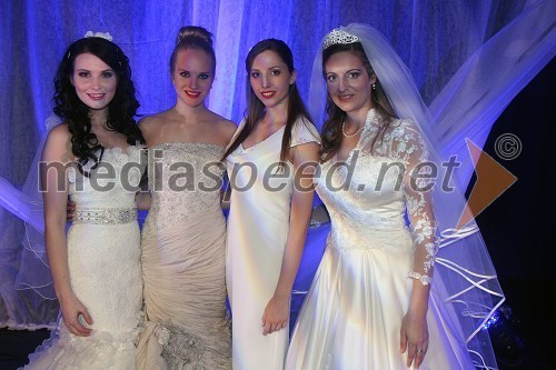 Sandra Adam, miss Slovenije 2010, Lana Mahnič Jekoš, miss Slovenije 2011, Maja Pšajt, manekenka in Miša Margan, sanjska ženska in novinarka