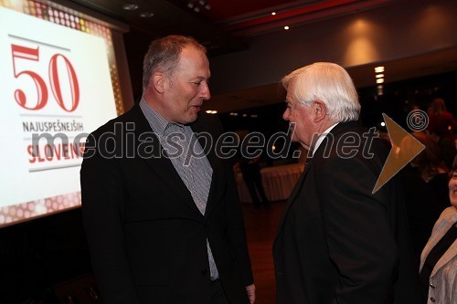 Ali Žerdin, urednik Sobotne priloge in Milan Kučan, nekdanji predsednik Republike Slovenije