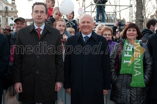 dr. Žiga Turk, minister za šolstvo in šport, Janez Kocijančič, predsednik Olimpijskega komiteja Slovenije in Eva Štravs Podlogar, direktorica LTO Bled