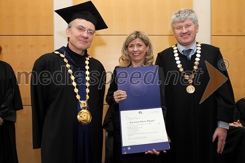 Prof. dr. Danijel Rebolj, rektor Univerze v Mariboru, dr. Karmen Kern Pipan, Fakulteta za organizacijske vede Univerze v Mariboru, prof. dr. Marko Ferjan, dekan Fakultete za organizacijske vede Univerze v Mariboru