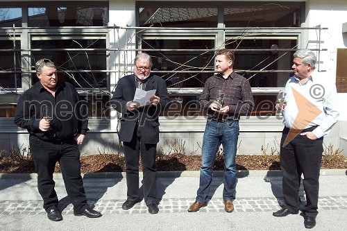 Stojan Ščurek, vino Ščurek, prof. dr. Janez Bogataj, etnolog, Danilo Steyer, vinogradništvo Steyer vina in Franc Jezeršek, Hiša kulinarike Jezeršek .