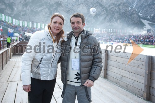 Petra Majdič, nekdanja smučarska tekačica in Franci Petek, nekdanji smučarski skakalec