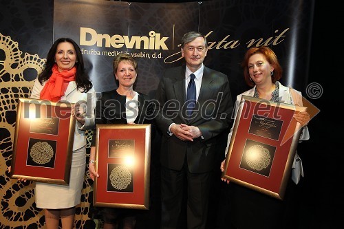 Biljana Weber Dujović, generalna direktorica Microsoft Slovenija, 	Sonja Gole, generalna direktorica Adria Mobil d. o. o., dr. Danilo Türk, predsednik Republike Slovenije in Jerneja Kamnikar, direktorica Vivo Catering