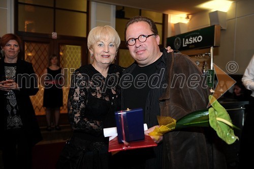 Anica Kumer, nekdanja igralka SLG Celje in Jaša Jamnik, žlahtni režiser