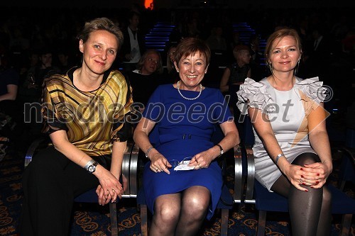 Barbara Krajnc, direktorica Slovenske oglaševalske zbornice, Milena Štular, predsednica združenja SOZ in Eva Aljančič, direktorica marketinga, Simobil