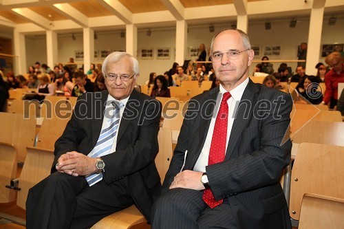 Prof. dr. Jože Trontelj, predsednik SAZU (Slovenska akademija znanosti in umetnosti) in prof. dr. Zvonko Fišer, generalni državni tožilec